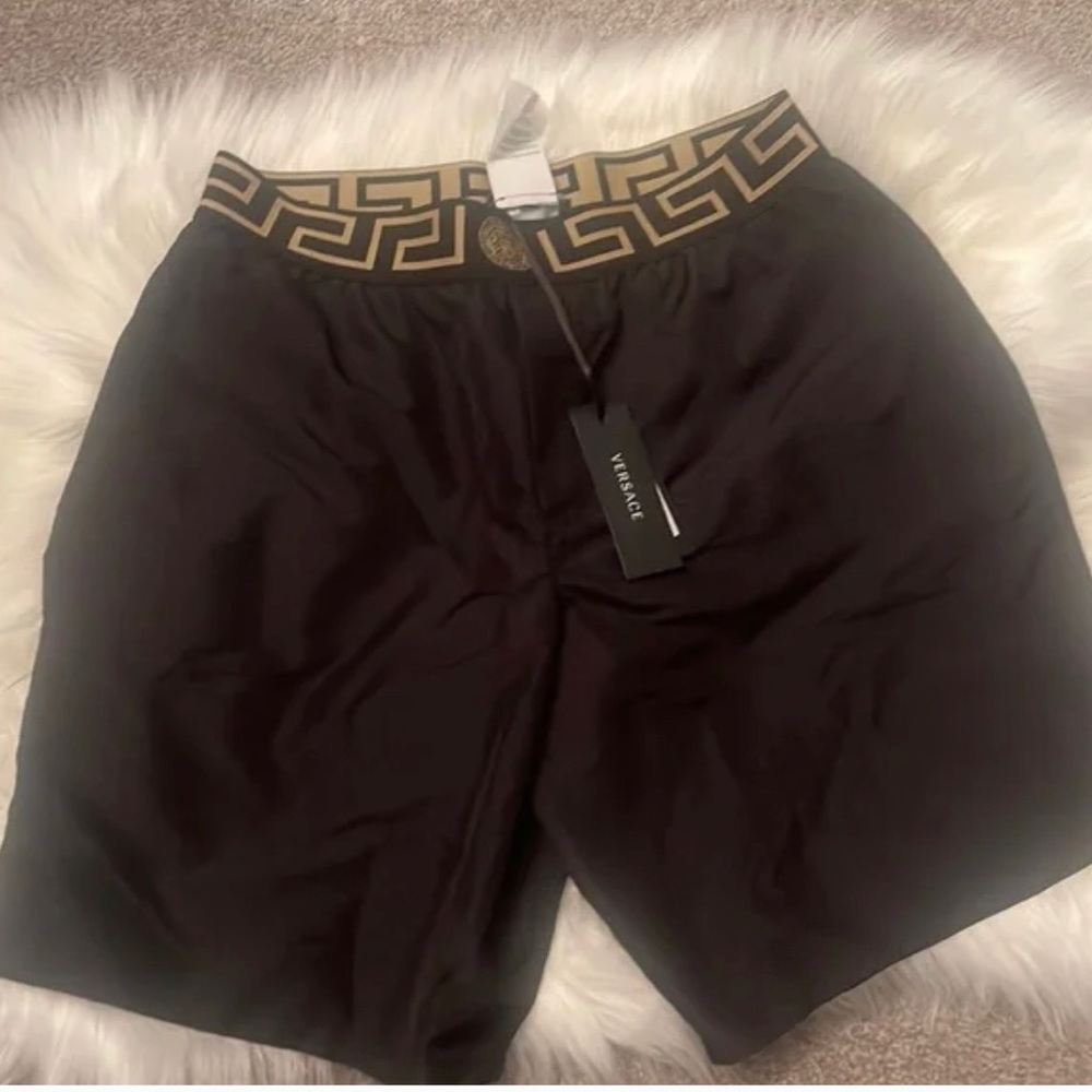 Mens Black Versace Swim Trunks - Size 4 - Brand New